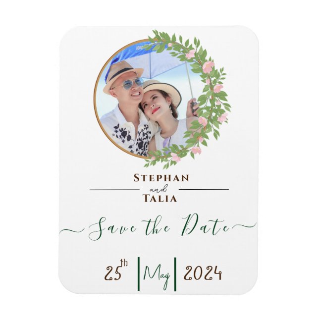 Ímã Elegância Floral Encantada casamento (Vertical)