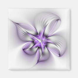Imã Elegância Floral Moderna Abstrato Violet Art