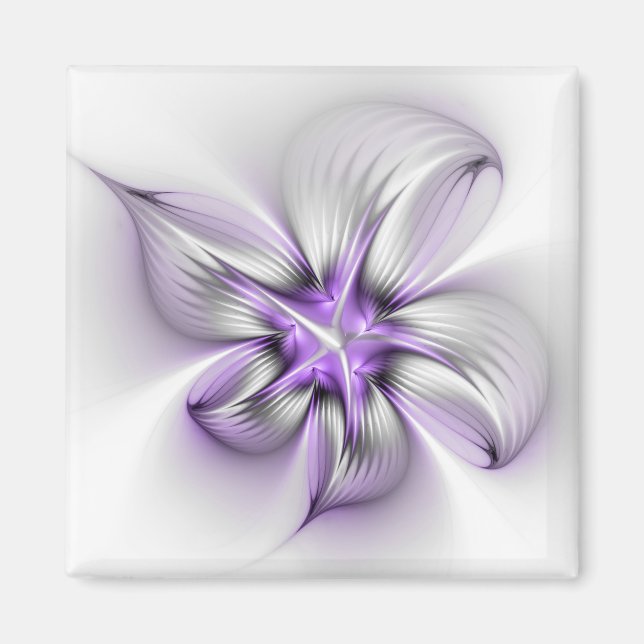 Imã Elegância Floral Moderna Abstrato Violet Art (Frente)