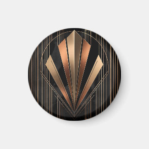 Imã Elegância Geométrica Metálica Art Déco