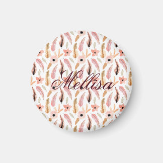 Imã Elegant Abstract Pink Floral Watercolor Pattern