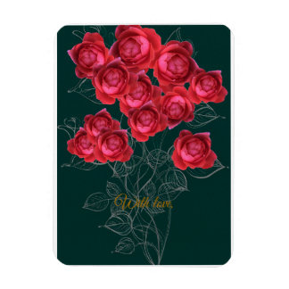 Ímã Elegant Botanical Rose Folded Greeting Card