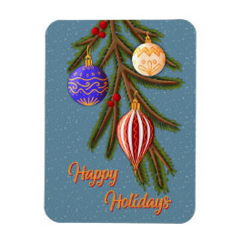 Ímã Elegant Christmas Ornaments on Pine Branch