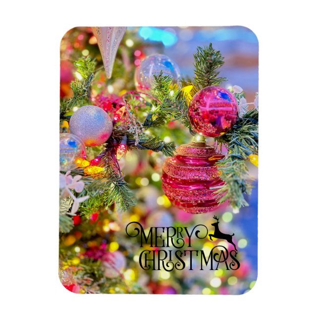 Ímã Elegant Decorated Christmas Tree Holiday (Vertical)