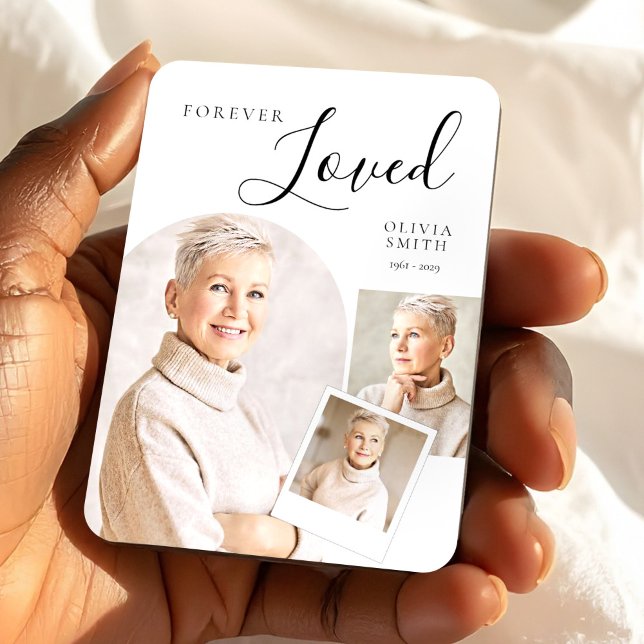 Ímã Elegant Funeral Keepsake with Custom Photo Collage (Elegant Funeral Keepsake with Custom Photo Collage Magnet, Loss of Mother, Sympathy Gift)