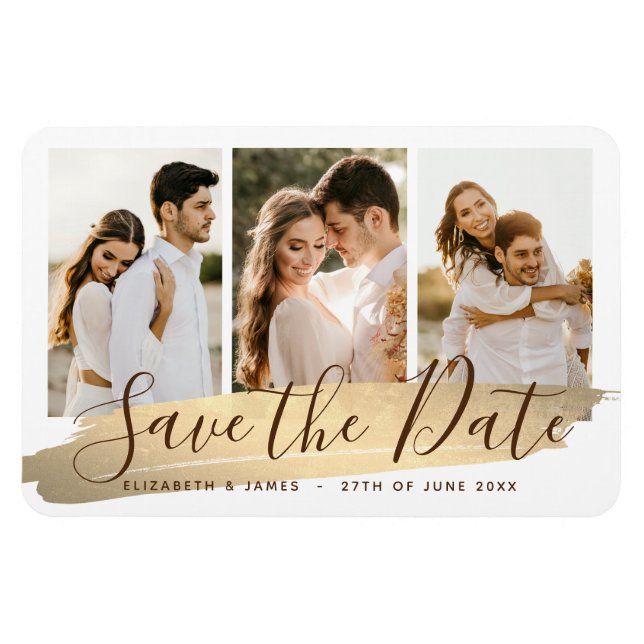 Ímã Elegant Photo Save The Date Magnet Invitation (Horizontal)
