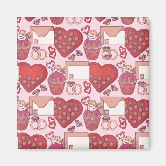 Imã Elegant Red Heart Love Theme Valentine’s Day Gift (Frente)