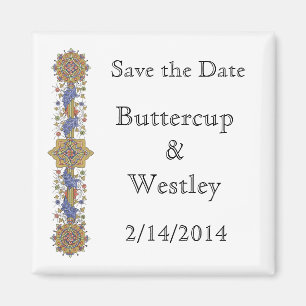 Imã Elegant Save the Date Antique Art Custom Magnets