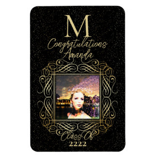 Ímã Elegant Scroll + Gold Dots Congratulation Class of