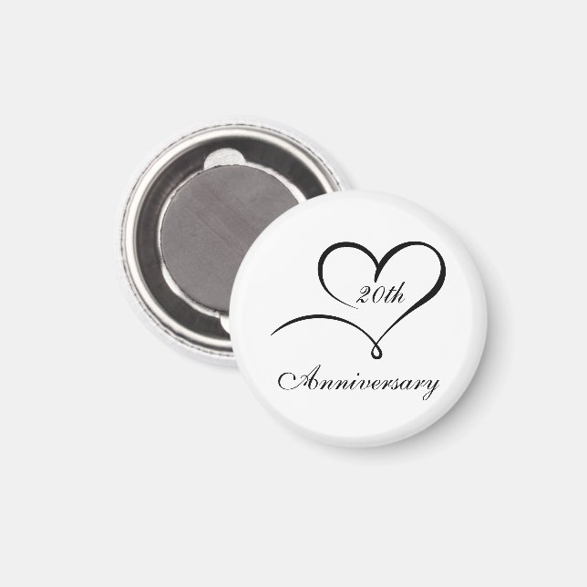 Imã Elegant White Magnet Keepsake for Anniversary Gift (Front/Back)