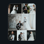 Ímã Elegante 6 Foto Collage Keepsasael<br><div class="desc">Mostre suas memórias favoritas de casamento com este elegante ímã de colagem de 6 fotos. Totalmente personalizável, você pode facilmente substituir cada foto para criar uma manutenção ou um presente exclusivos. Perfeito para favores de casamento, presentes de obrigado ou um lembrete de eterno do seu dia especial. Recursos: - 6...</div>