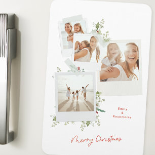 Ímã Elegante Álbum de Fotos Botânico de Natal Festivo