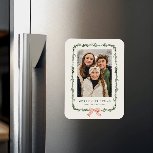 Ímã Elegante Arco Vermelho Greenery Garland Foto de Na (Criador carregado)