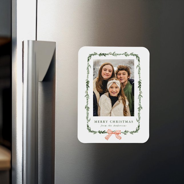 Ímã Elegante Arco Vermelho Greenery Garland Foto de Na (Criador carregado)