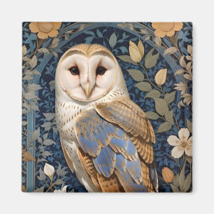 Imã Elegante Barn Owl William Morris Inspirou Floral