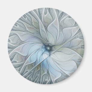 Imã Elegante Beleza Arte Fractal Abstrata Moderna Flor