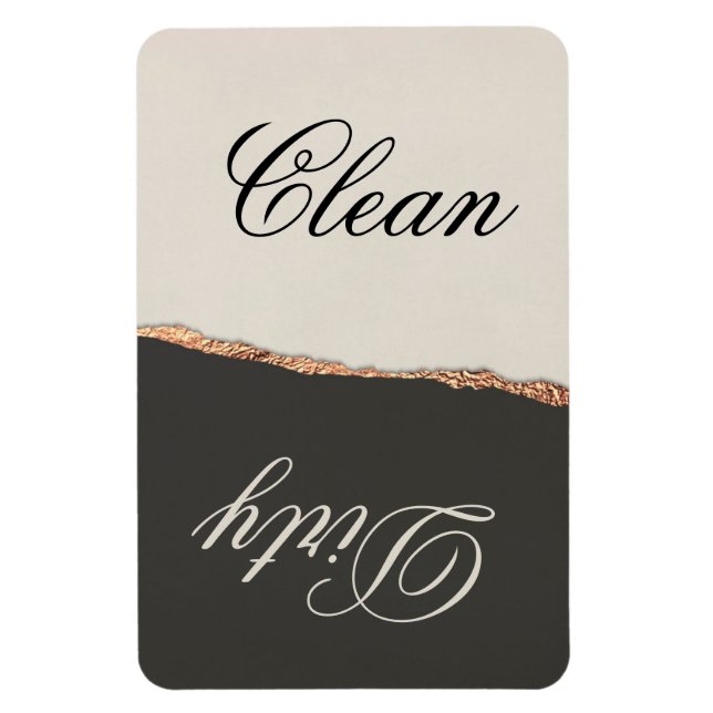 Ímã Elegante Black Dourado & Cream Clean/Dsuy Dishwash (Vertical)