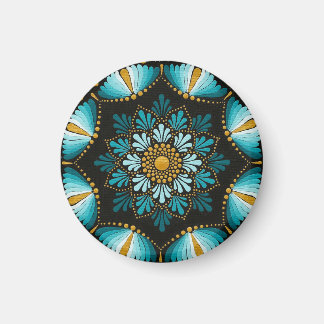 Imã Elegante Blue Mandala | Sacred Geometry Boho | Zen