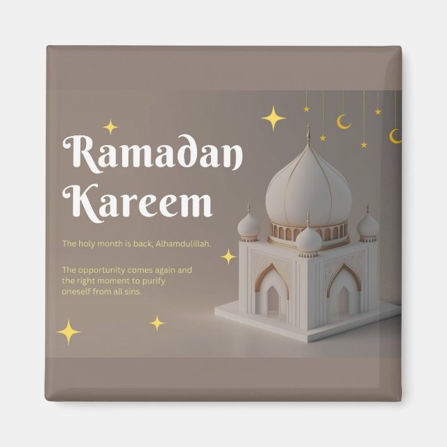 Imã Elegante Caligrafia Árabe Desejos de Ramadan (Frente)