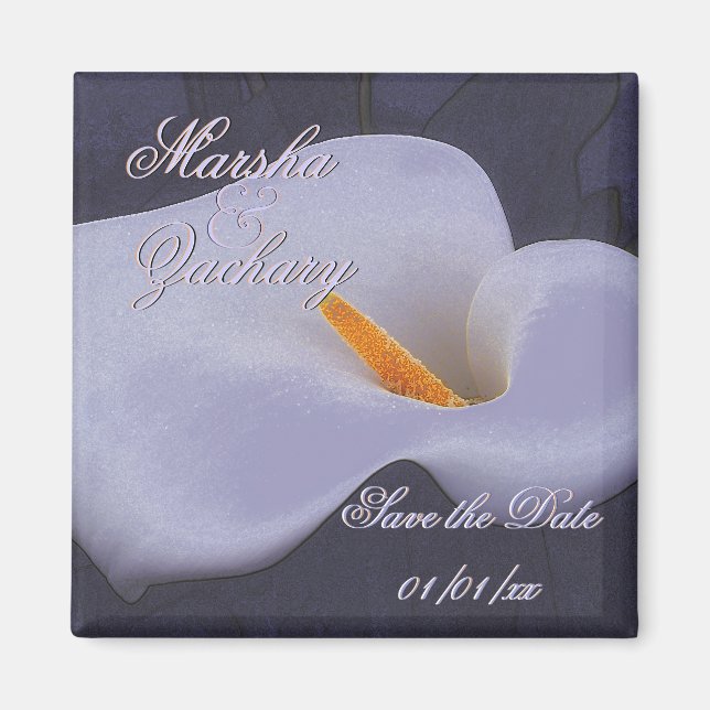 Imã Elegante Calla Lily "Save the Date" Magnets 2 (Frente)