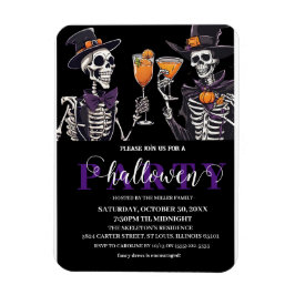 Ímã Elegante Crânio Floral Adulto Festa de Halloween C