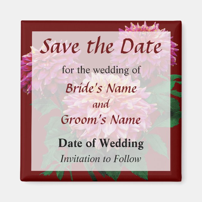 Imã Elegante Dahlia Kidds Climax Save the Date (Frente)