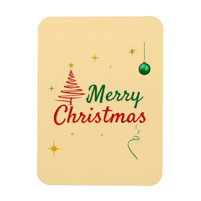 Ímã Elegante Design de Natal Feliz (Vertical)
