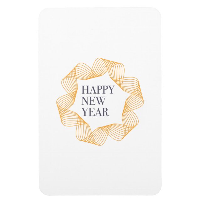 Ímã Elegante, design simples de "Feliz ano novo" (Vertical)