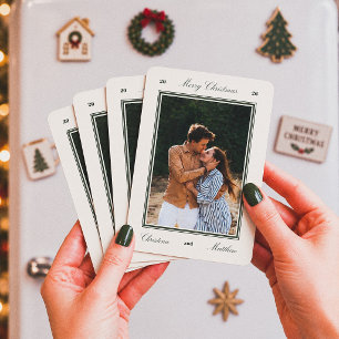 Ímã Elegante Editorial Recém-Casados Feliz Natal Foto