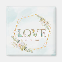 Elegante Floral Love Greenery Dourado