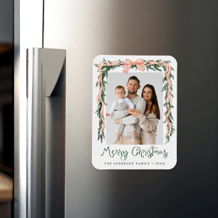 Ímã Elegante Foto de Feriado de Arco Greenerado Vermel