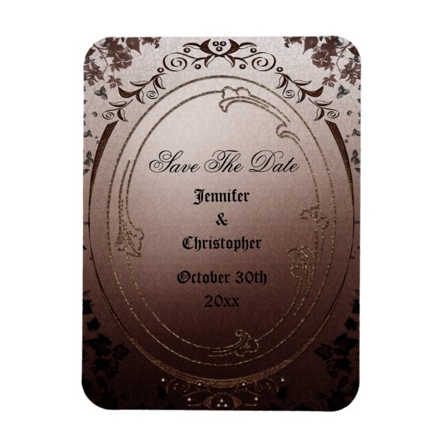 Ímã Elegante Gothic Salve O Casamento De Data (Vertical)