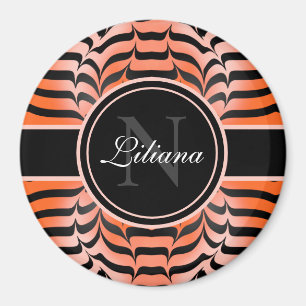 Imã Elegante Impressão de Escórias Estéticas Laranja e