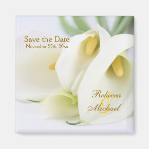 Imã Elegante Lillies "Save the Date" (Salve a data)