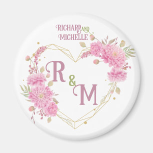 Imã Elegante Mínimo Chic Nome monograma da letra inici