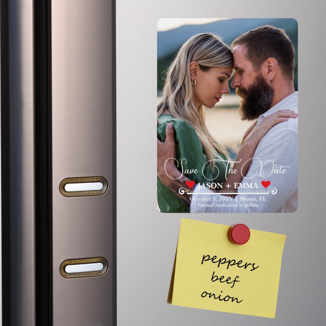 Ímã Elegante Modern Salva O Modelo De Foto De Data (Criador carregado)