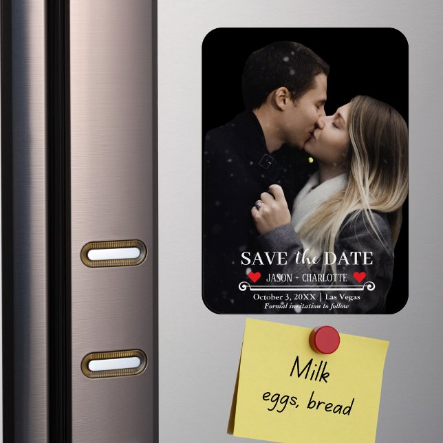 Ímã Elegante Modern Salva O Modelo De Foto De Data (Criador carregado)