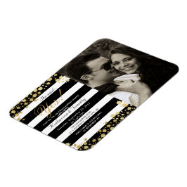 Ímã Elegante Moderno Faux Dourados Splatters and Strip