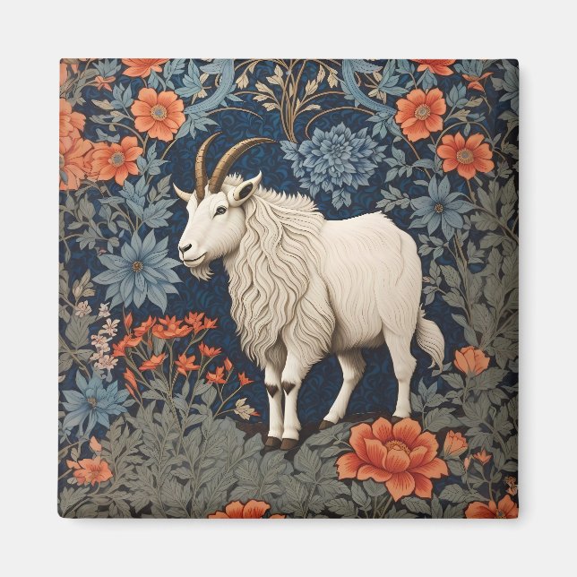Imã Elegante Mountain Goat William Morris Inspirado (Frente)
