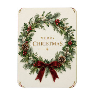Ímã Elegante Natal Botânico, Folhagem Vintage