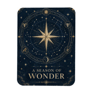 Ímã Elegante Natal Celestial, Vintage Oito Pontas