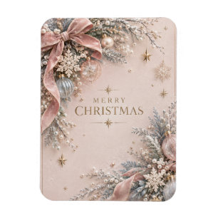 Ímã Elegante Natal Feminino, Estilo Rosa Poeirento