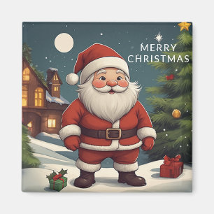 Imã Elegante Natal Papai Noel Feliz Natal Feriado