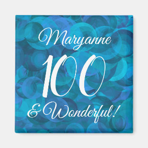 Imã Elegante Ocean Blue 100 e maravilhoso aniversário