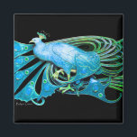 IMÃ ELEGANTE PEACOCK EM AQUA VERDE DE TEAL AZUL, PRETO<br><div class="desc">Design digital por Búlgaro Lumini. Parte da nova coleção ARCADIA.</div>