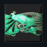 IMÃ ELEGANTE PEACOCK EM VERDE, PRETO<br><div class="desc">Design digital por Búlgaro Lumini. Parte da nova coleção ARCADIA.</div>