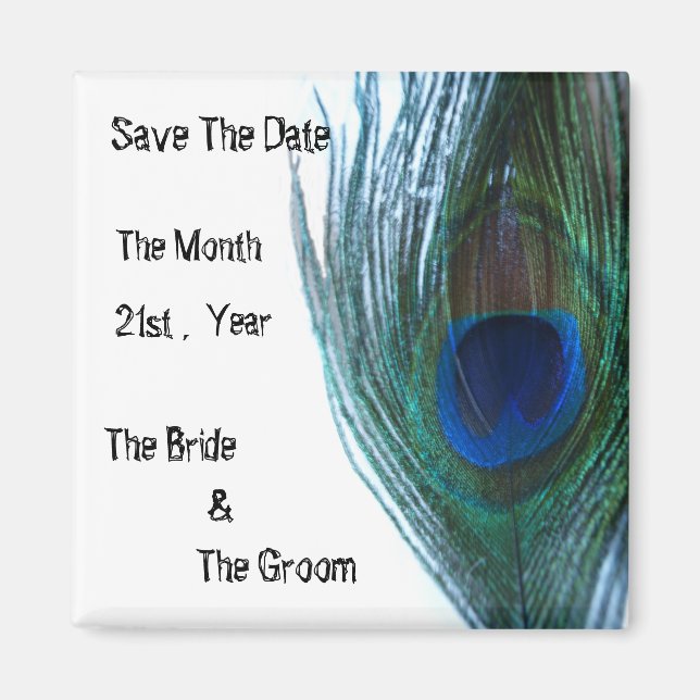 Imã Elegante Peacock Wedding (Frente)
