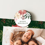 Imã Elegante Poinsettia Merry Christmas Watercolor<br><div class="desc">🧲 Adorne sua geladeira, conselhos magnéticos, e muito mais com a beleza dos meus ímãs. Estes magnatas encantadores trazem um toque de elegância e festividade aos seus espaços do dia a dia. __________________________ ***este design faz parte de uma coleção de feriados de natal*** Entra num mundo de charme de férias...</div>