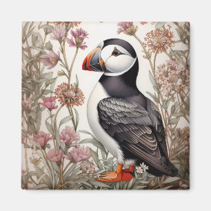 Imã Elegante Puffin William Morris Inspirou Floral