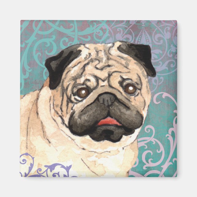 Imã Elegante Pug (Frente)